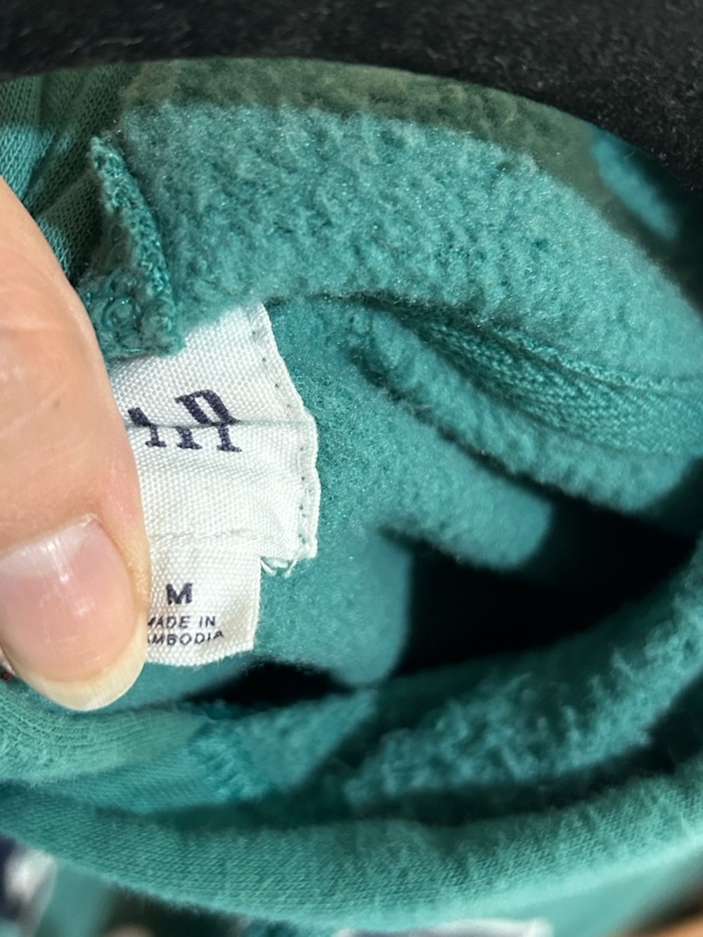 GAP Teal Crewneck Hoodie with Navy Logo - Picture 2 of 2